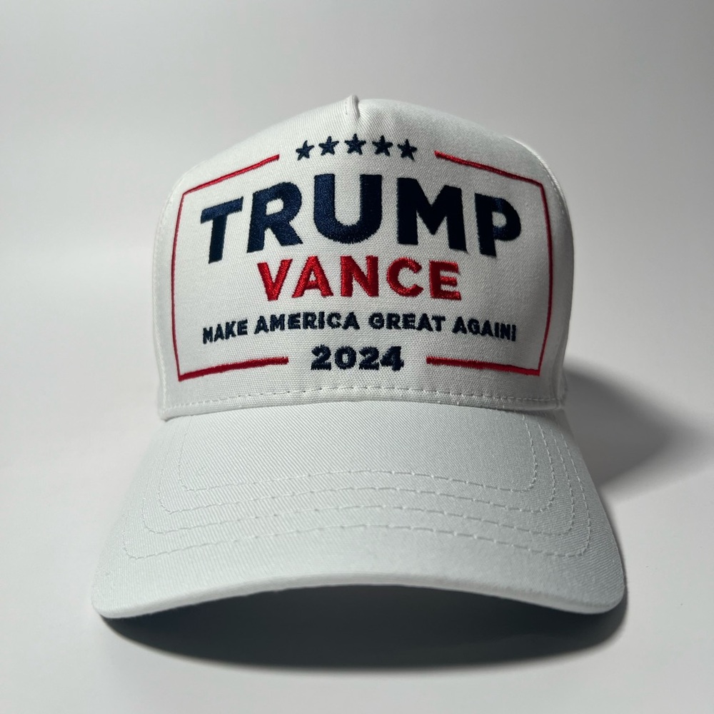 Official Donald Trump JD Vance CaliFame Hat WHITE 45-47 MAGA Trucker Hat Cap